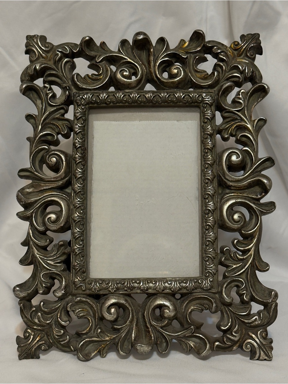 Ornate Scrollwork Decorative Picture Frame - Metallic Finish